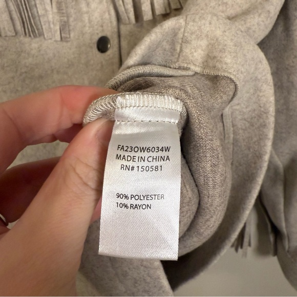 Flag & Anthem Arley Fringe Jacket Women’s Large Button Snap Front Western Boho - Picture 6 of 10